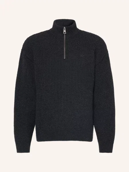 Lacoste Sweter Typu Troyer grau czarny