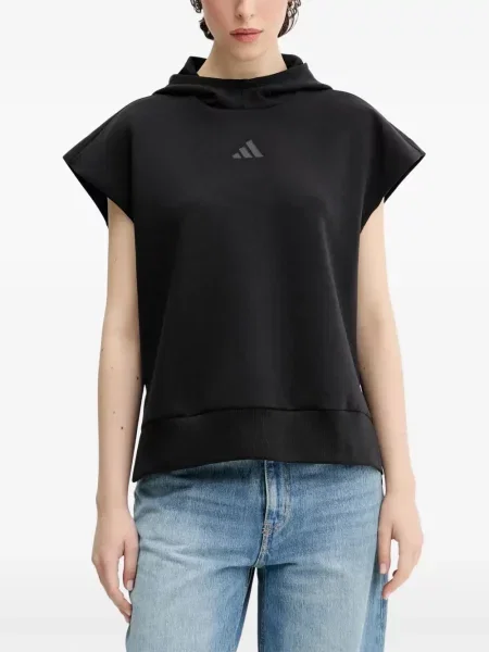 Ριγέ τρέξιμο μπλούζα Adidas από διχτυωτό κόκκινο