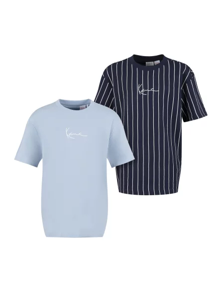Karl Kani Tricou albastru noapte / albastru deschis alb