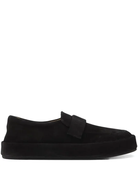 Pantofi loafer Marsell din piele de căprioară fără toc negru
