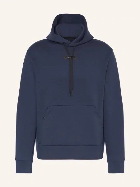 On bluza z kapturem z bawełną Focus Tech granatowa