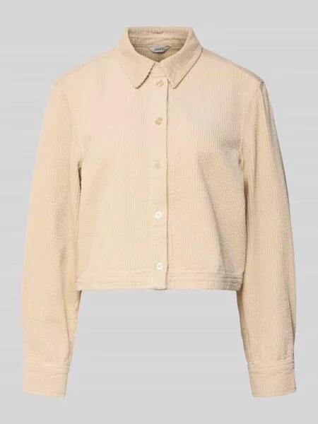 Koszula sztruksowa o kroju regular fit z listwą guzikową model ‘Azzuri’ Mbym beżowa