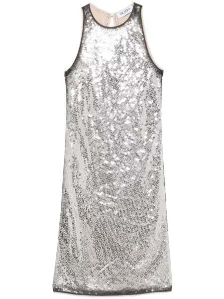 Rochie mini The Attico cu paiete de costum argintiu