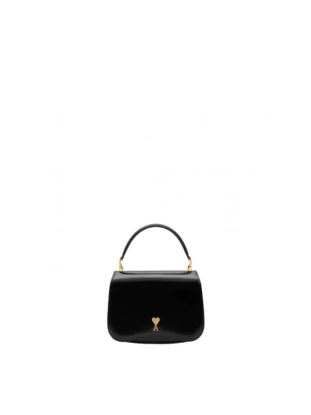 Torebka skórzana Ami Paris czarna