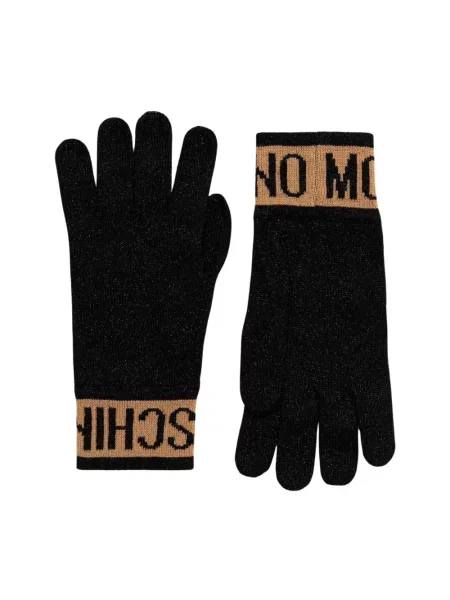 Moschino rękawiczki z domieszką wełny czarny