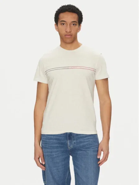 Rövid póló Tommy Jeans bézs