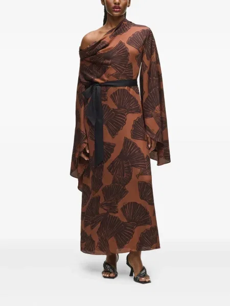Rochie maxi Karl Lagerfeld cu imagine de costum maro