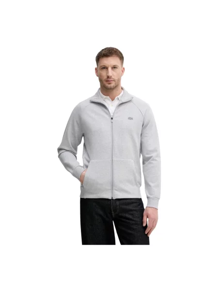 Dzianinowa bluza rozpinana Lacoste szara