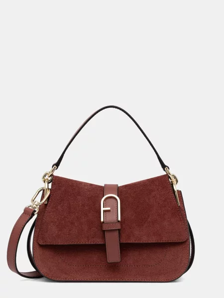 Top Furla din piele roșu