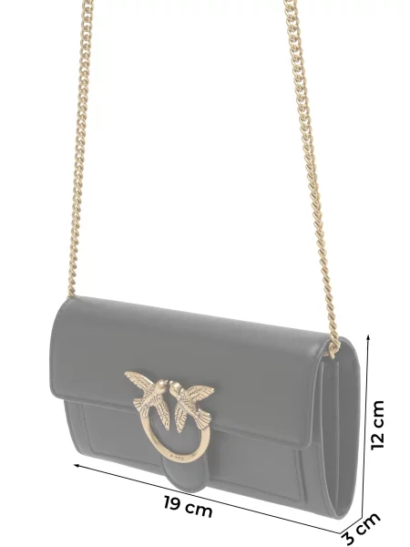 PINKO Pisemska torbica Love One zlata črna