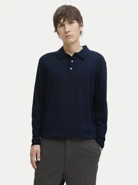 Jack&Jones Pulover Merino Mornarsko modra