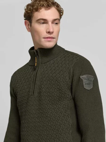 Sweter z dzianiny z mieszanki bawełny o kroju slim fit Pme Legend