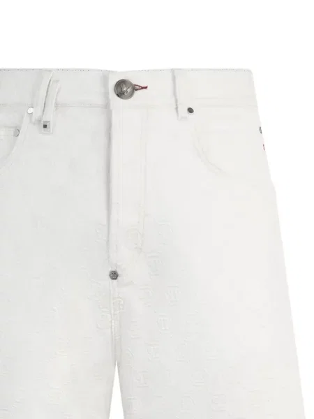 Rövidnadrág Philipp Plein 5 zsebbel fehér