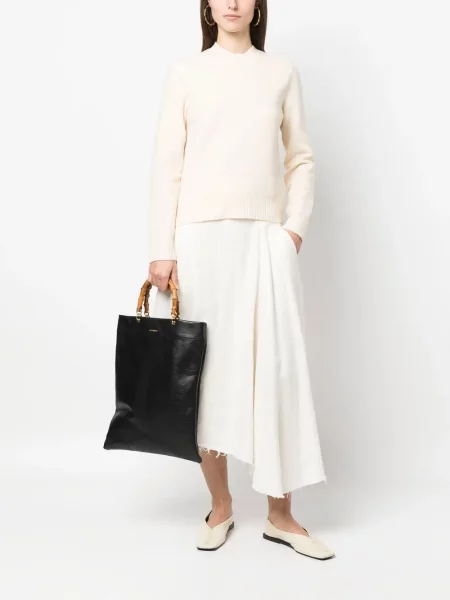 Vlněný svetr Jil Sander s kulatým výstřihem