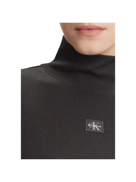 Calvin Klein Jeans Tričko S Dlouhým Rukávem černá