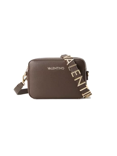 Lniana torebka crossbody Valentino By Mario Valentino brązowa