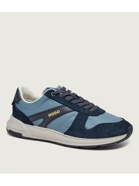 HUGO Sneakers | piele întoarsă albastru