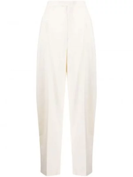 Szerokie spodnie Anouki wełniane białe