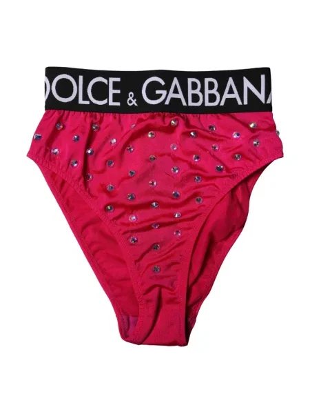 Majtki Dolce And Gabbana z wysoką talią różowe