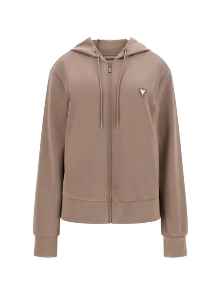 Bluza z kapturem Guess z kapturem brązowa
