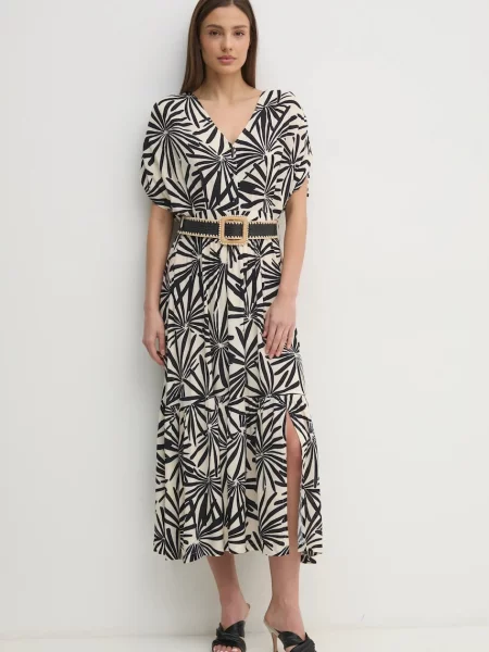 La Petite Française sukienka ROMUALD maxi rozkloszowana ROMUALD czarny