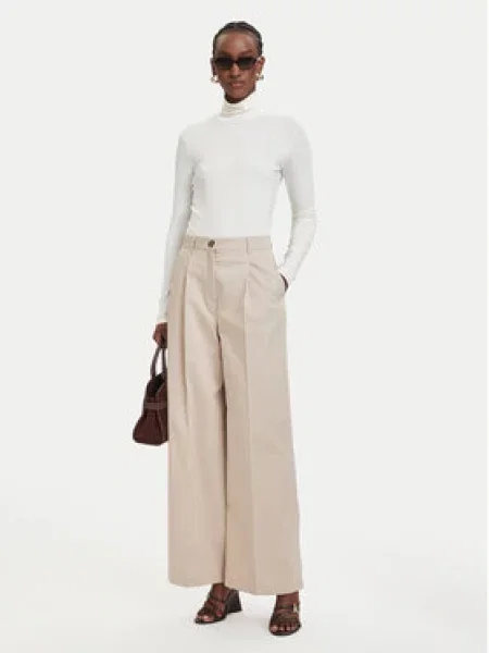 Marella hlače za žene od pamuka s elastanom Emme by Marella bež