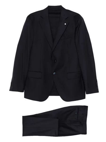 Вълнен костюм костюм Luigi Bianchi Mantova синьо