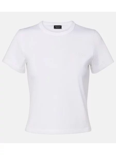 Tricou Gucci din jerseu alb