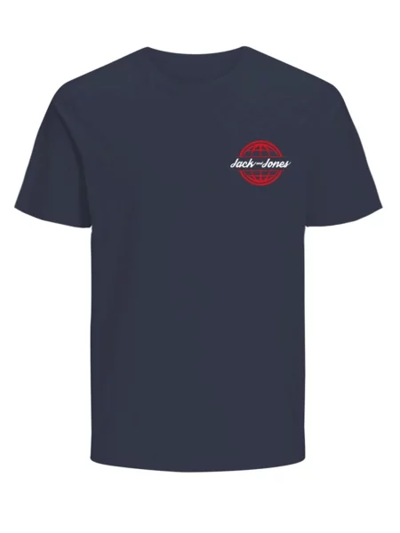 JACK & JONES Tricou Colton albastru închis / oliv / roşu închis alb