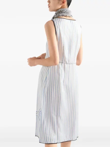 Rochie Prada cu funde cu dungi alb