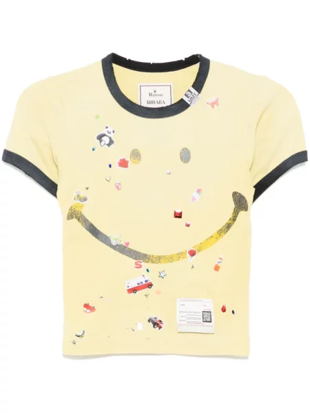 Tricou Maison Mihara Yasuhiro cu imagine galben