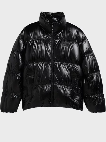 Джинсова куртка Tommy Jeans з високим коміром чорна