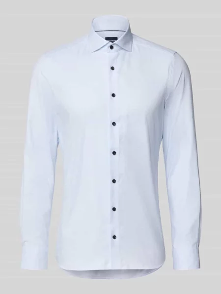 Koszula biznesowa o kroju slim fit z mieszanki bawełny Olymp Level 5 błękitna