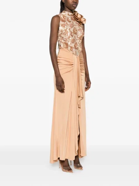 Rochie maxi Babylone Paris cu paiete cu model floral
