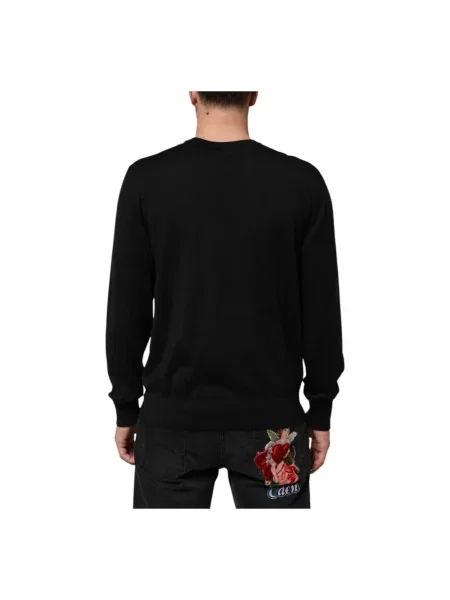 Sweter Dolce And Gabbana z nadrukiem czarny