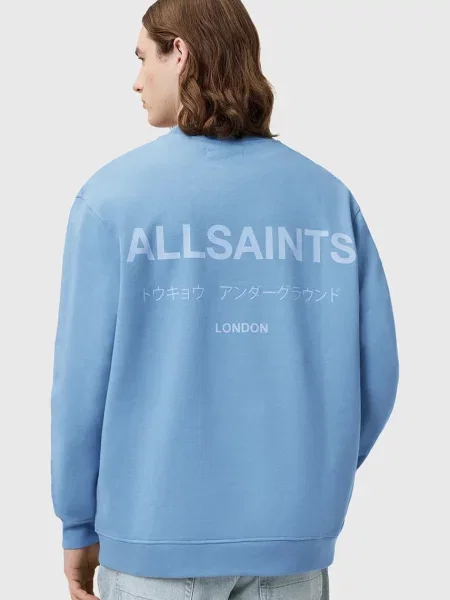 Кофта AllSaints UNDERGROUND з принтом коричневий