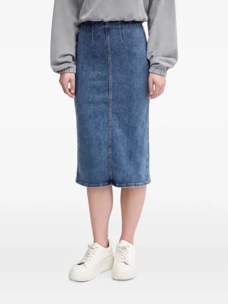 Fustă din denim Benetton albastru