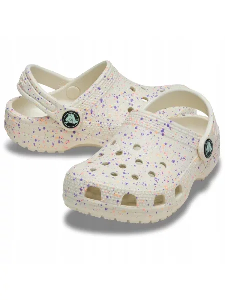 Chodaki Dla Dzieci Crocs Classic Glow Paint Splatter Clog beżowe