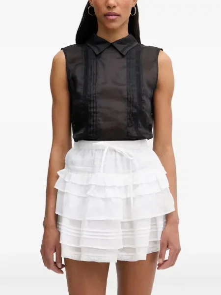 Top Isabelle Blanche din dantelă negru