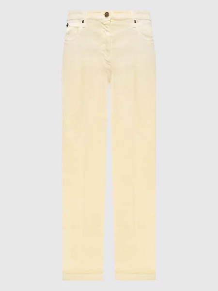 Джинси кльош з вишивкою емблеми Etro жовті