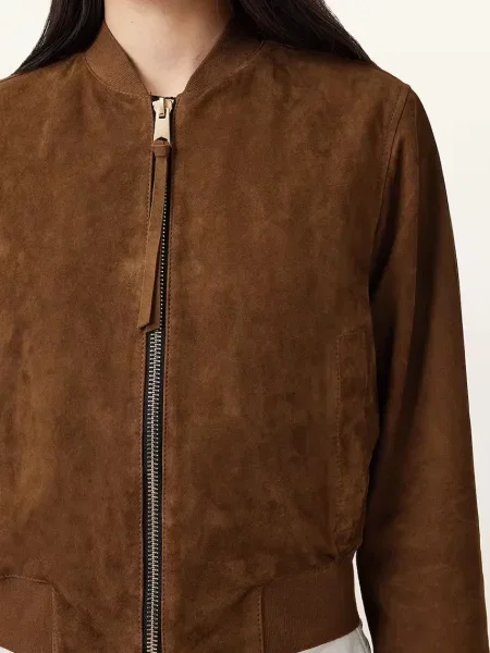 Замшева куртка AllSaints ORTEN демісезонна коричневий