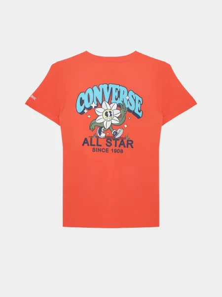 Дитяча Спортивна футболка CONVERSE TRAIL MIX FLOWER GFX T-SHIRT бавовна/поліестер помаранчевий