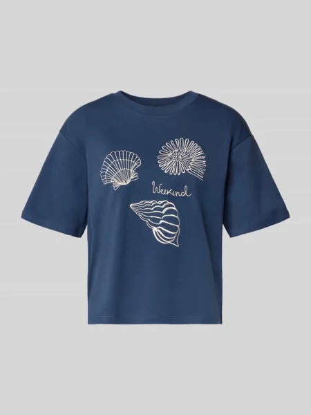 Weekend Max Mara T-Shirt Sabato Granatowy