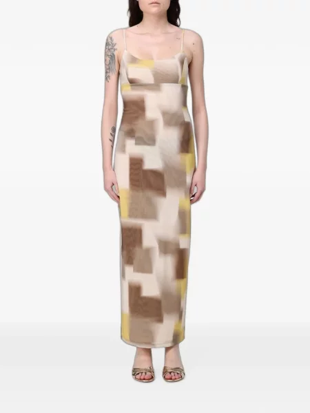 Rochie maxi Emporio Armani cu imagine din tul