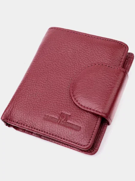 Кожаный кошелек St Leather Accessories бордовый