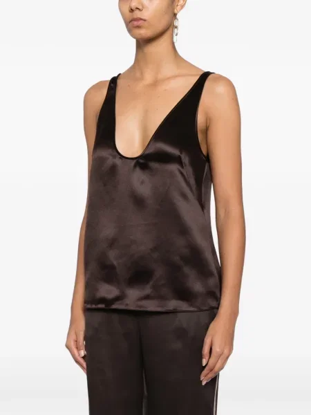 Top Tom Ford din satin maro