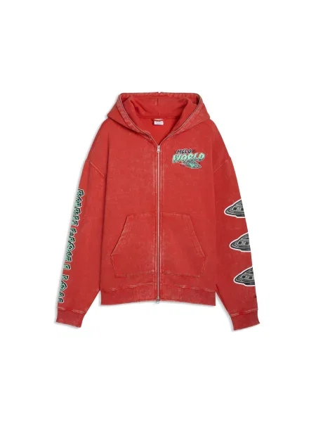 PUMA rozpinana bluza z kapturem Melo World Akcesoria S czerwony