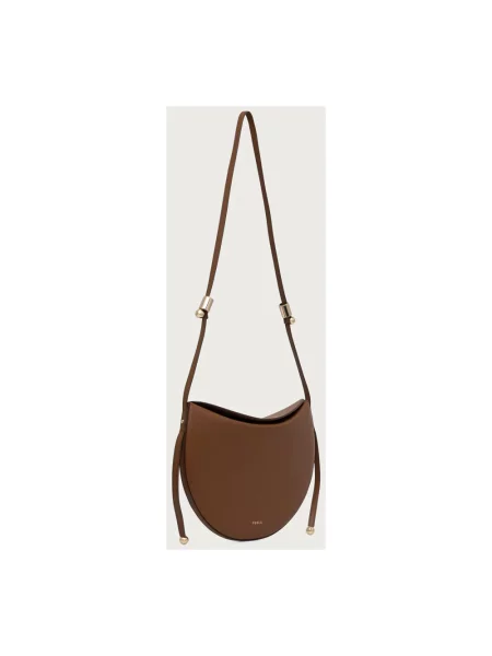 Furla torebka crossbody skórzana Moonstone M brązowa