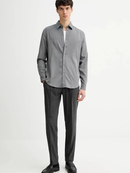 Сорочка Sisley regular класичний комір сірий