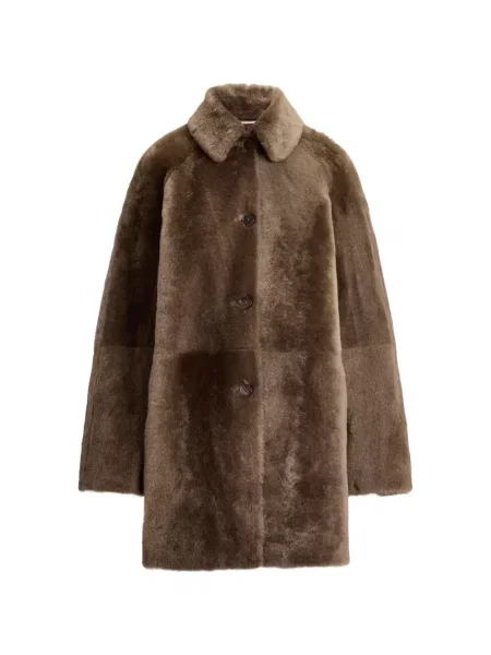Ceruit haină din piele de oaie Ralph Lauren Collection din piele de oaie maro